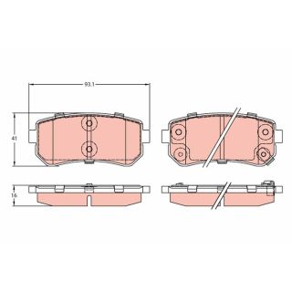 Stabdžių trinkelių rinkinys, diskinis stabdys TRW GDB3421