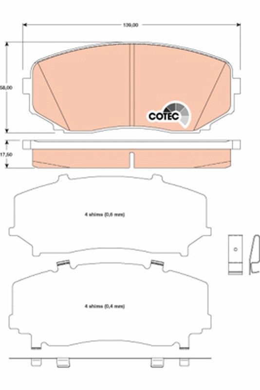 Stabdžių trinkelių rinkinys, diskinis stabdys TRW GDB3471