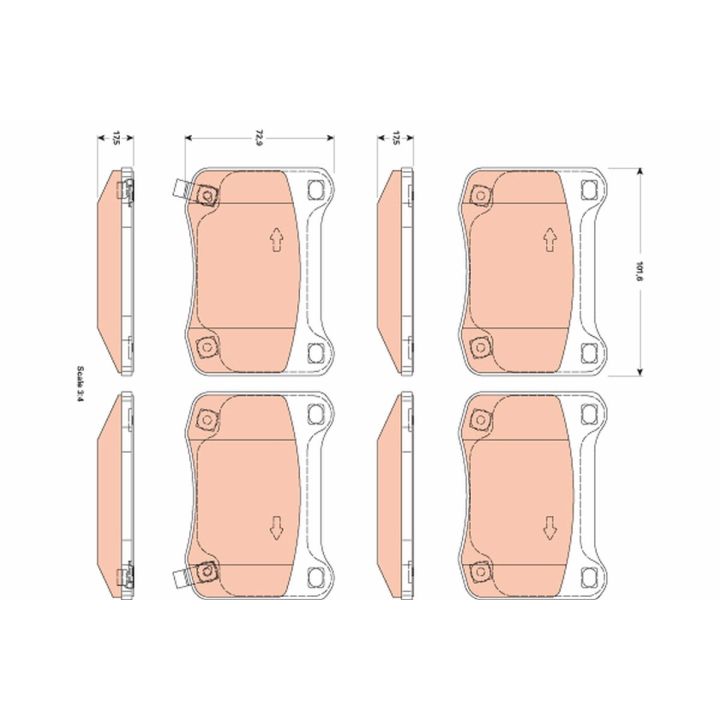 Stabdžių trinkelių rinkinys, diskinis stabdys TRW GDB3504