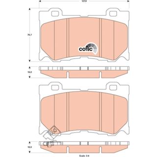 Stabdžių trinkelių rinkinys, diskinis stabdys TRW GDB3505