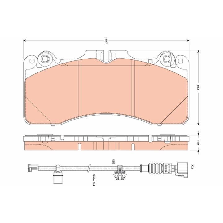 Stabdžių trinkelių rinkinys, diskinis stabdys TRW GDB3506