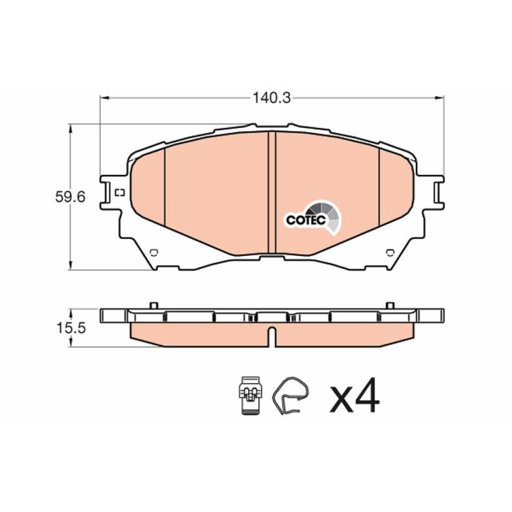 Stabdžių trinkelių rinkinys, diskinis stabdys TRW GDB3580