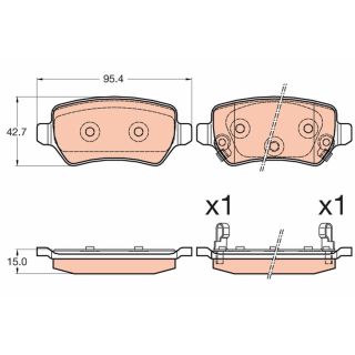 Stabdžių trinkelių rinkinys, diskinis stabdys TRW GDB3585