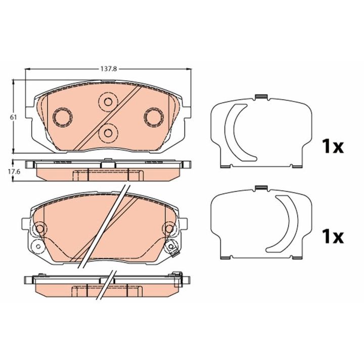 Stabdžių trinkelių rinkinys, diskinis stabdys TRW GDB3647