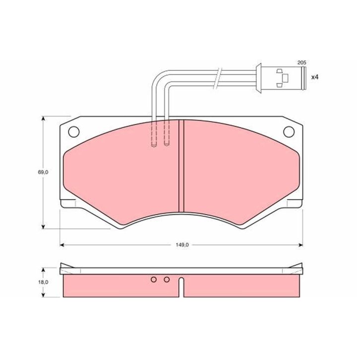 Stabdžių trinkelių rinkinys, diskinis stabdys TRW GDB390