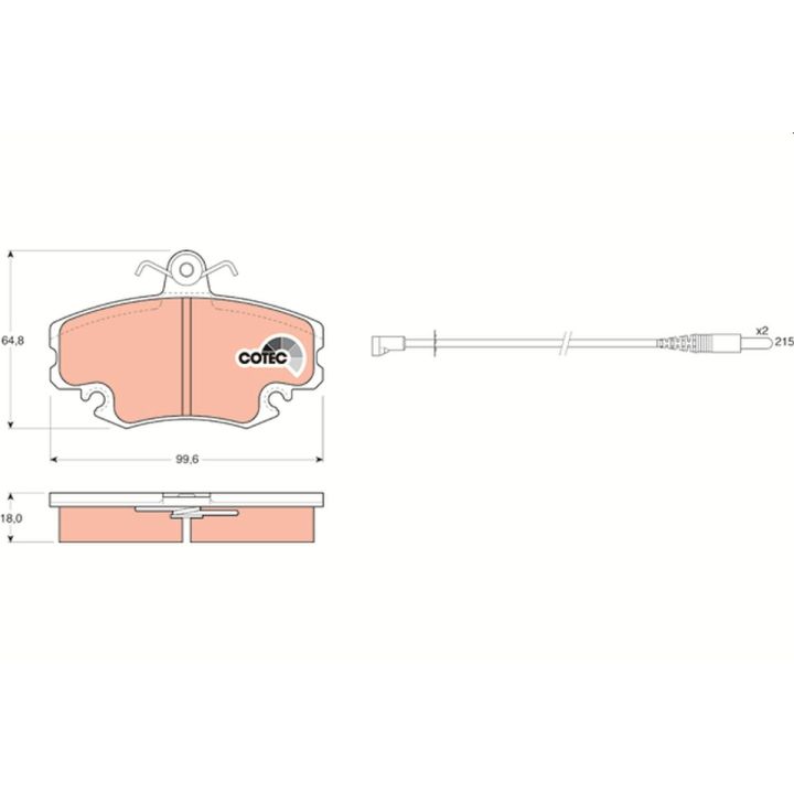 Stabdžių trinkelių rinkinys, diskinis stabdys TRW GDB400