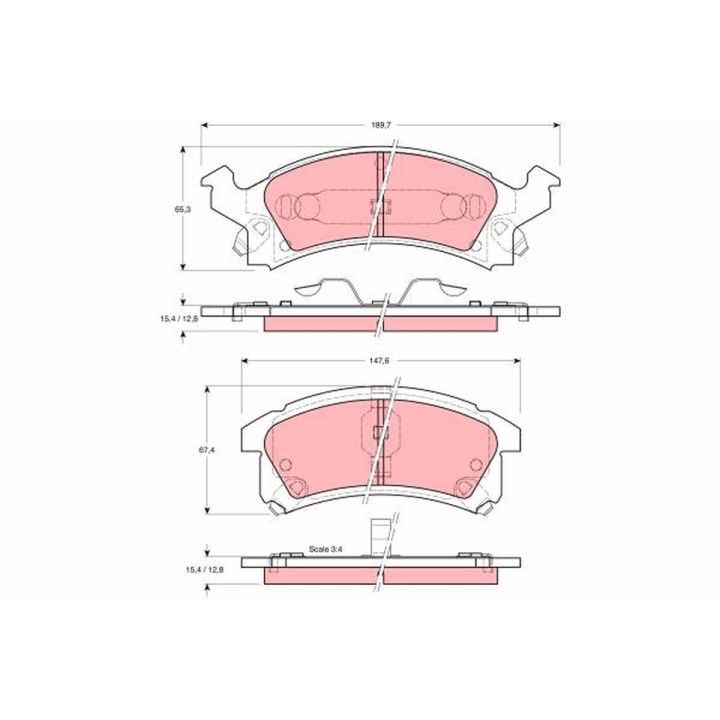 Stabdžių trinkelių rinkinys, diskinis stabdys TRW GDB4002
