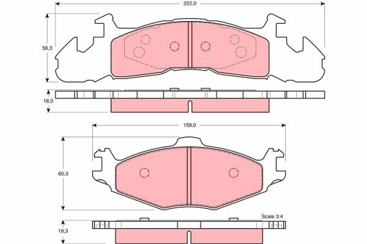 Stabdžių trinkelių rinkinys, diskinis stabdys TRW GDB4007