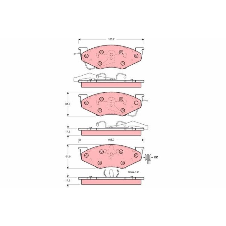 Stabdžių trinkelių rinkinys, diskinis stabdys TRW GDB4008