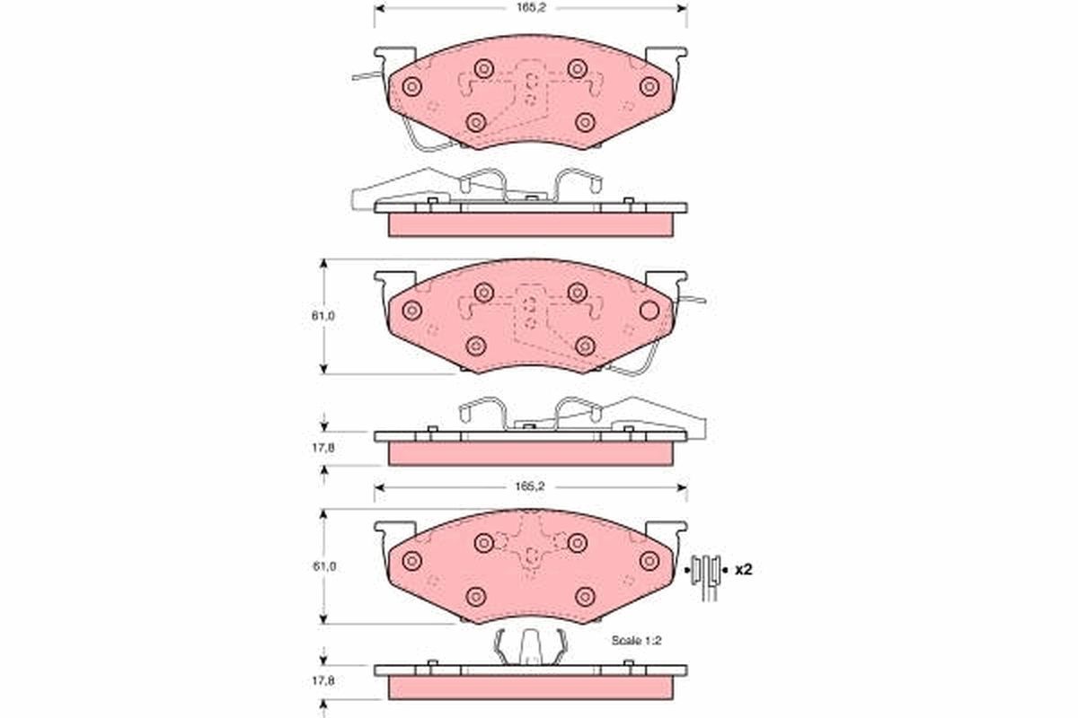 Stabdžių trinkelių rinkinys, diskinis stabdys TRW GDB4008