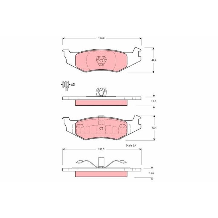 Stabdžių trinkelių rinkinys, diskinis stabdys TRW GDB4012
