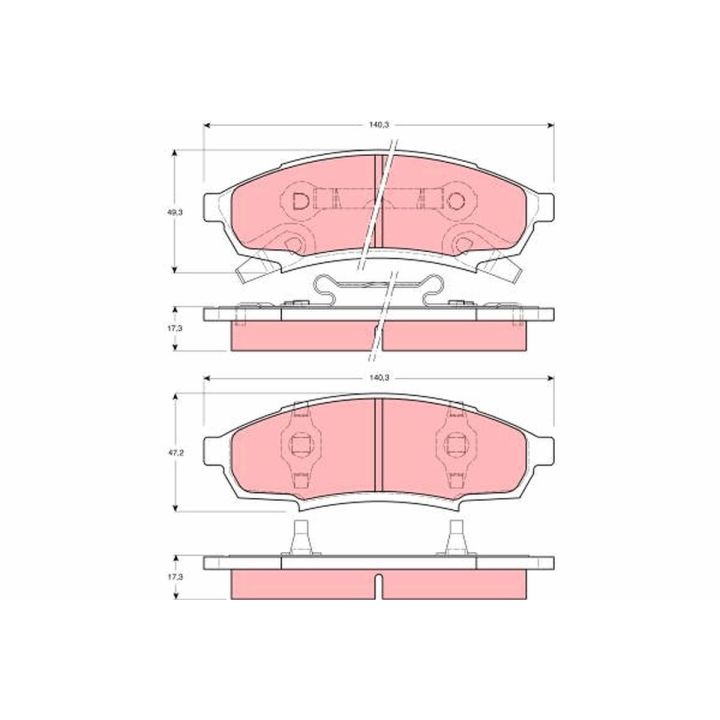 Stabdžių trinkelių rinkinys, diskinis stabdys TRW GDB4014