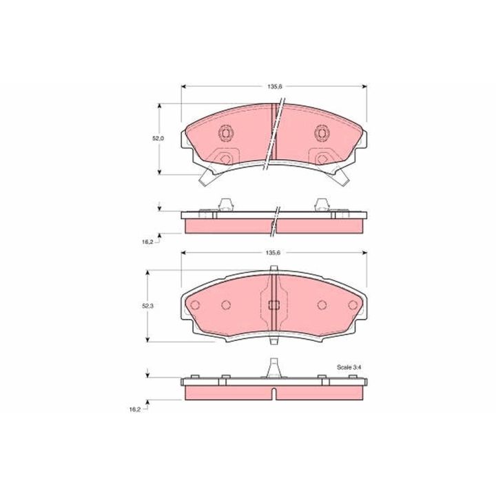 Stabdžių trinkelių rinkinys, diskinis stabdys TRW GDB4030