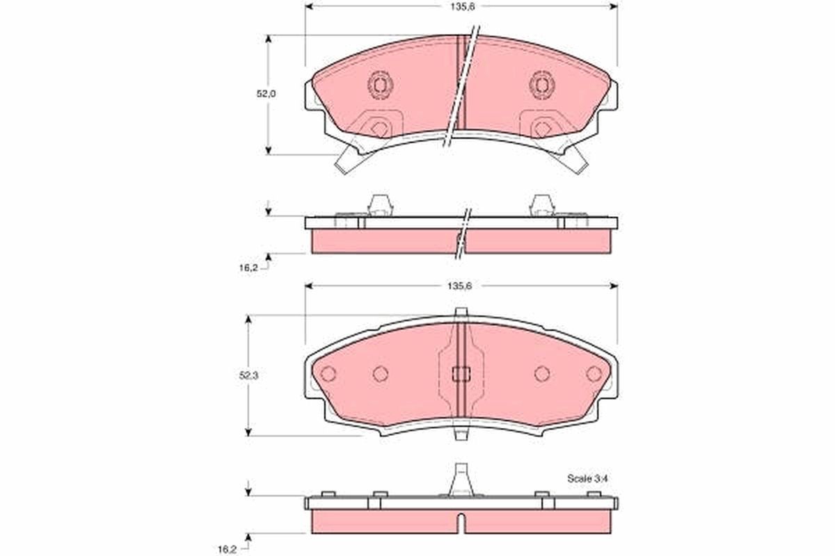Stabdžių trinkelių rinkinys, diskinis stabdys TRW GDB4030
