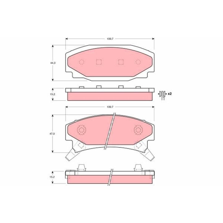 Stabdžių trinkelių rinkinys, diskinis stabdys TRW GDB4037