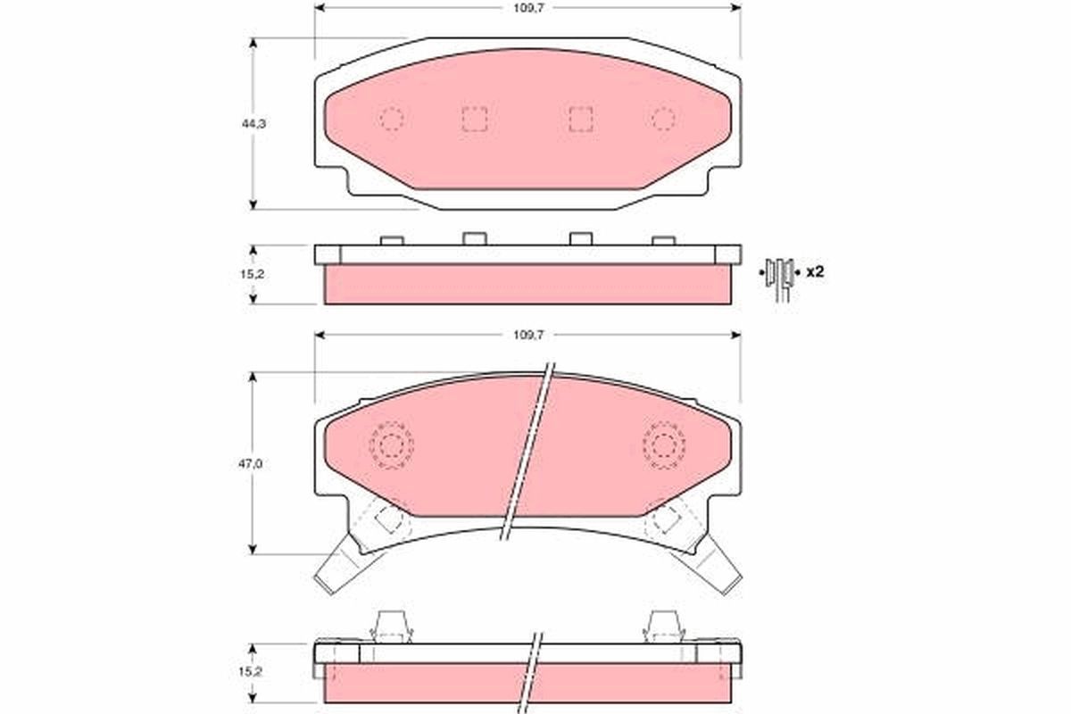 Stabdžių trinkelių rinkinys, diskinis stabdys TRW GDB4037