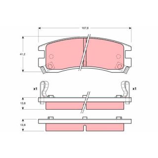 Stabdžių trinkelių rinkinys, diskinis stabdys TRW GDB4042