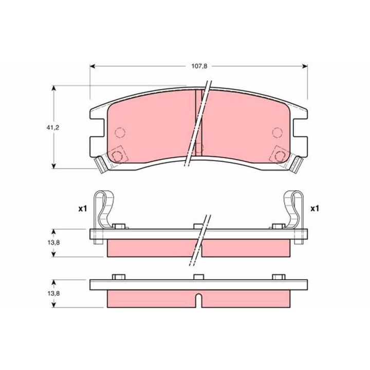 Stabdžių trinkelių rinkinys, diskinis stabdys TRW GDB4042