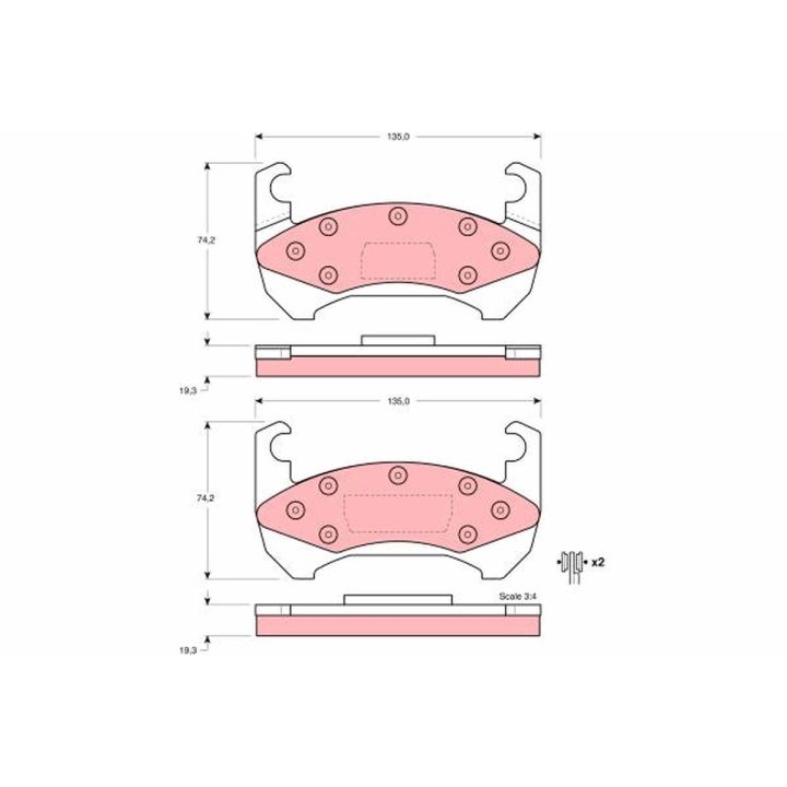 Stabdžių trinkelių rinkinys, diskinis stabdys TRW GDB4068