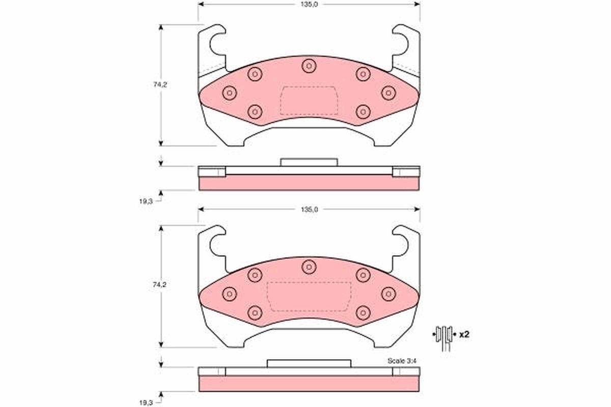 Stabdžių trinkelių rinkinys, diskinis stabdys TRW GDB4068
