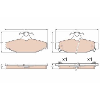 Stabdžių trinkelių rinkinys, diskinis stabdys TRW GDB4089