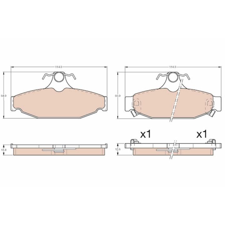 Stabdžių trinkelių rinkinys, diskinis stabdys TRW GDB4089