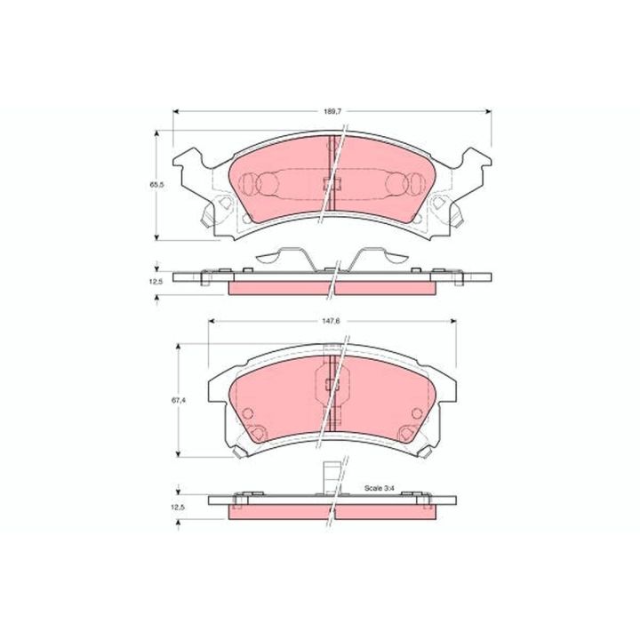 Stabdžių trinkelių rinkinys, diskinis stabdys TRW GDB4097
