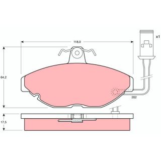 Stabdžių trinkelių rinkinys, diskinis stabdys TRW GDB428