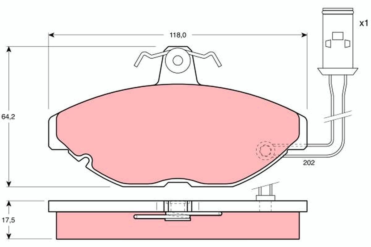 Stabdžių trinkelių rinkinys, diskinis stabdys TRW GDB428
