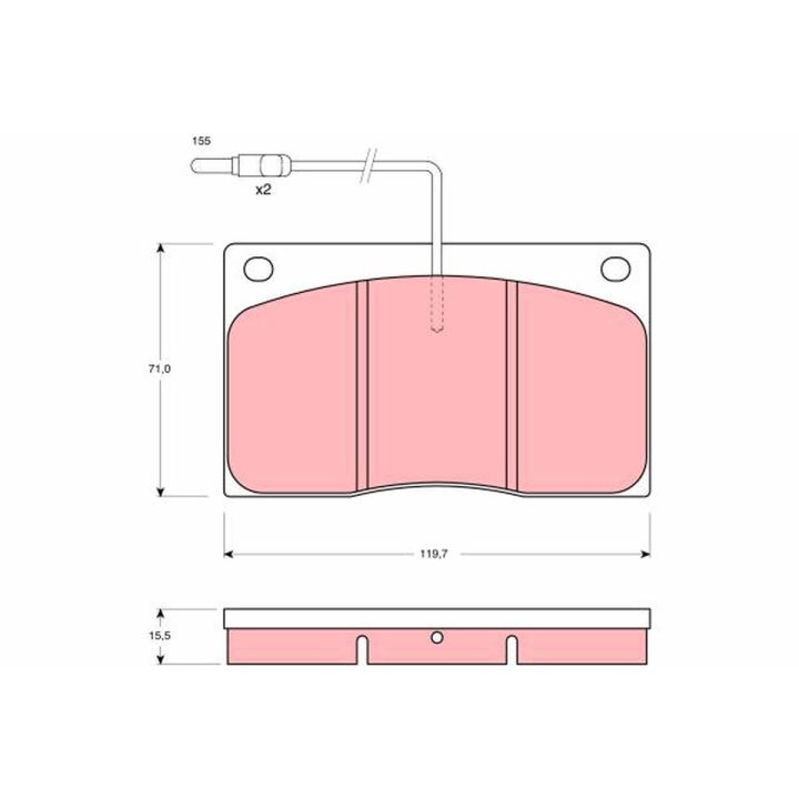 Stabdžių trinkelių rinkinys, diskinis stabdys TRW GDB443