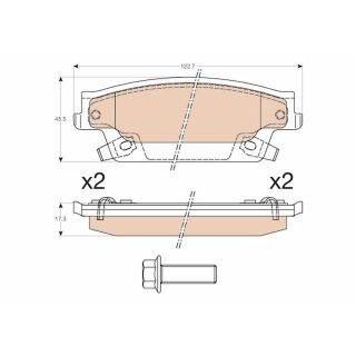 Stabdžių trinkelių rinkinys, diskinis stabdys TRW GDB4452