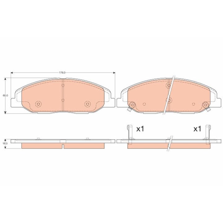 Stabdžių trinkelių rinkinys, diskinis stabdys TRW GDB4457