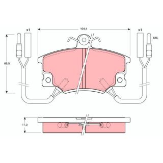 Stabdžių trinkelių rinkinys, diskinis stabdys TRW GDB457