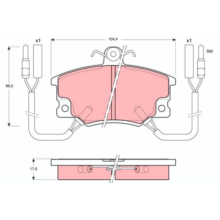 Stabdžių trinkelių rinkinys, diskinis stabdys TRW GDB457