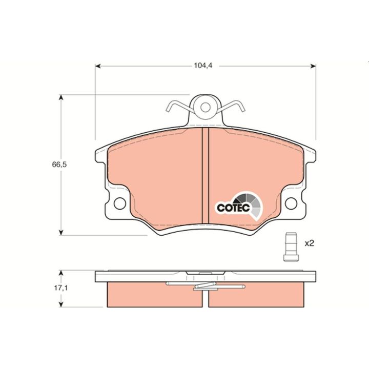 Stabdžių trinkelių rinkinys, diskinis stabdys TRW GDB458
