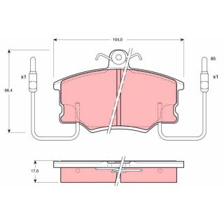 Stabdžių trinkelių rinkinys, diskinis stabdys TRW GDB464