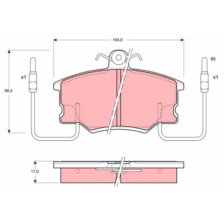 Stabdžių trinkelių rinkinys, diskinis stabdys TRW GDB464