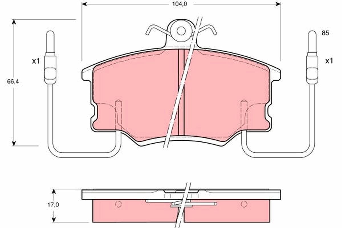 Stabdžių trinkelių rinkinys, diskinis stabdys TRW GDB464