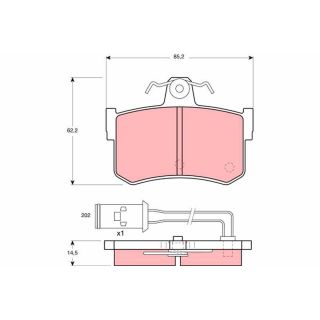 Stabdžių trinkelių rinkinys, diskinis stabdys TRW GDB486