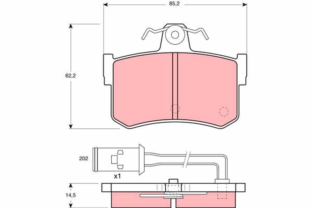 Stabdžių trinkelių rinkinys, diskinis stabdys TRW GDB486