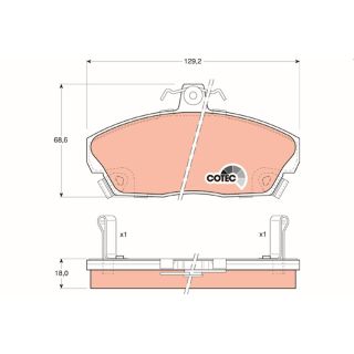 Stabdžių trinkelių rinkinys, diskinis stabdys TRW GDB496