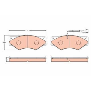 Stabdžių trinkelių rinkinys, diskinis stabdys TRW GDB5063