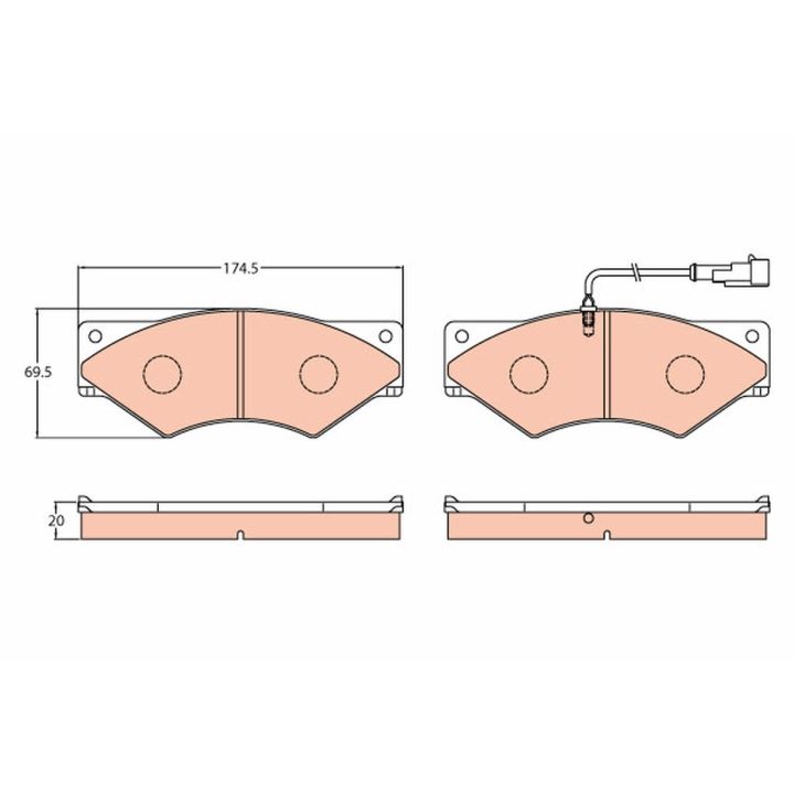 Stabdžių trinkelių rinkinys, diskinis stabdys TRW GDB5063
