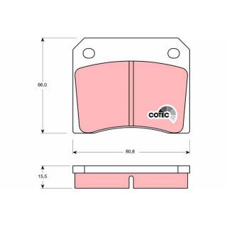 Stabdžių trinkelių rinkinys, diskinis stabdys TRW GDB557