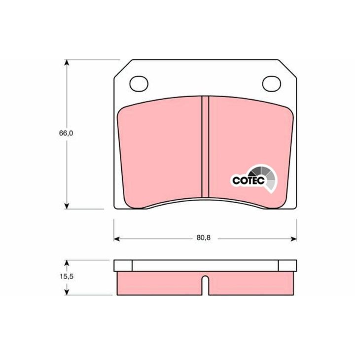 Stabdžių trinkelių rinkinys, diskinis stabdys TRW GDB557