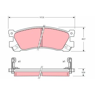 Stabdžių trinkelių rinkinys, diskinis stabdys TRW GDB746
