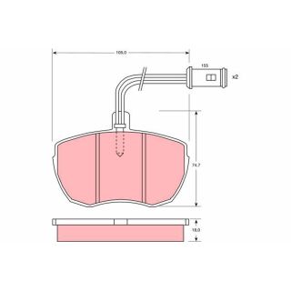 Stabdžių trinkelių rinkinys, diskinis stabdys TRW GDB759