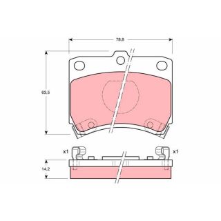 Stabdžių trinkelių rinkinys, diskinis stabdys TRW GDB773