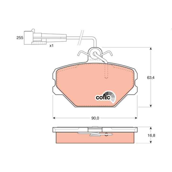 Stabdžių trinkelių rinkinys, diskinis stabdys TRW GDB833
