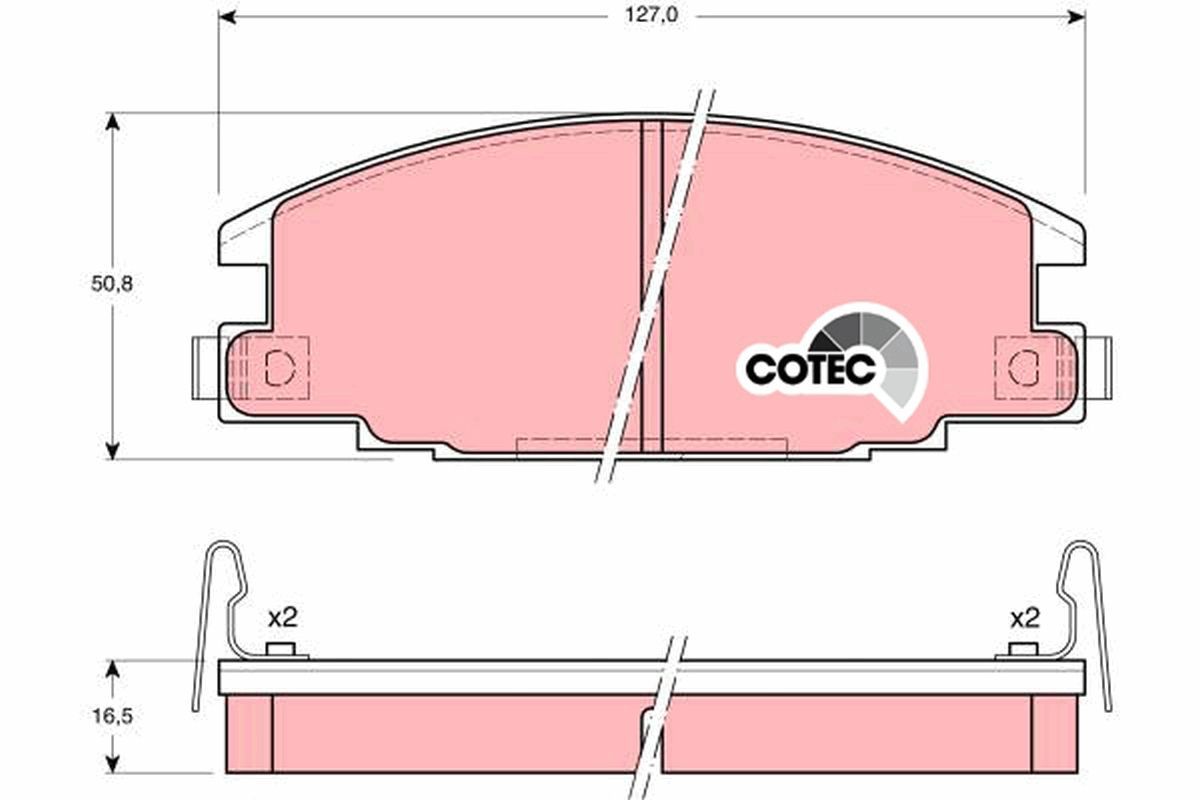 Stabdžių trinkelių rinkinys, diskinis stabdys TRW GDB870